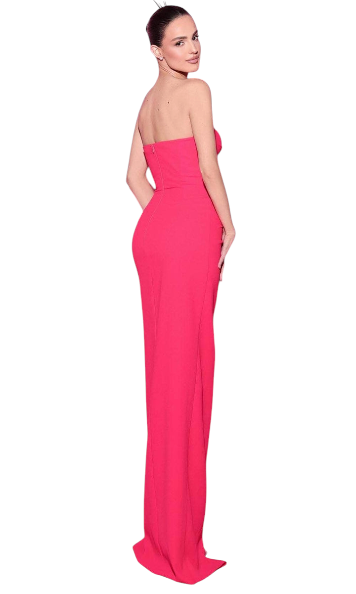 Tarik Ediz - Womem's Straight-Across Neck Column Evening Gown