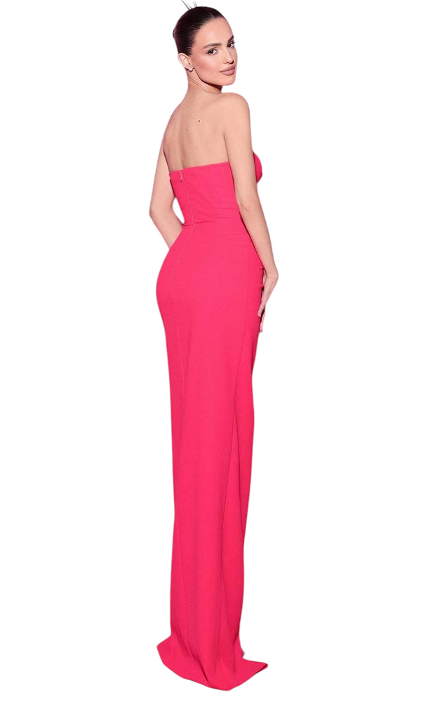 Tarik Ediz - Womem's Straight-Across Neck Column Evening Gown