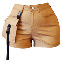 Women's Solid Cargo Utility Shorts