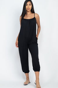 Women's Solid Spaghetti Strap Jumpsuit Romper - Lookeble