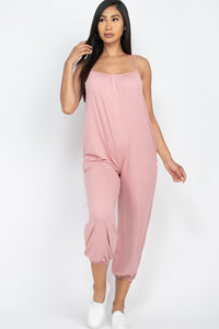 Women's Solid Spaghetti Strap Jumpsuit Romper - Lookeble