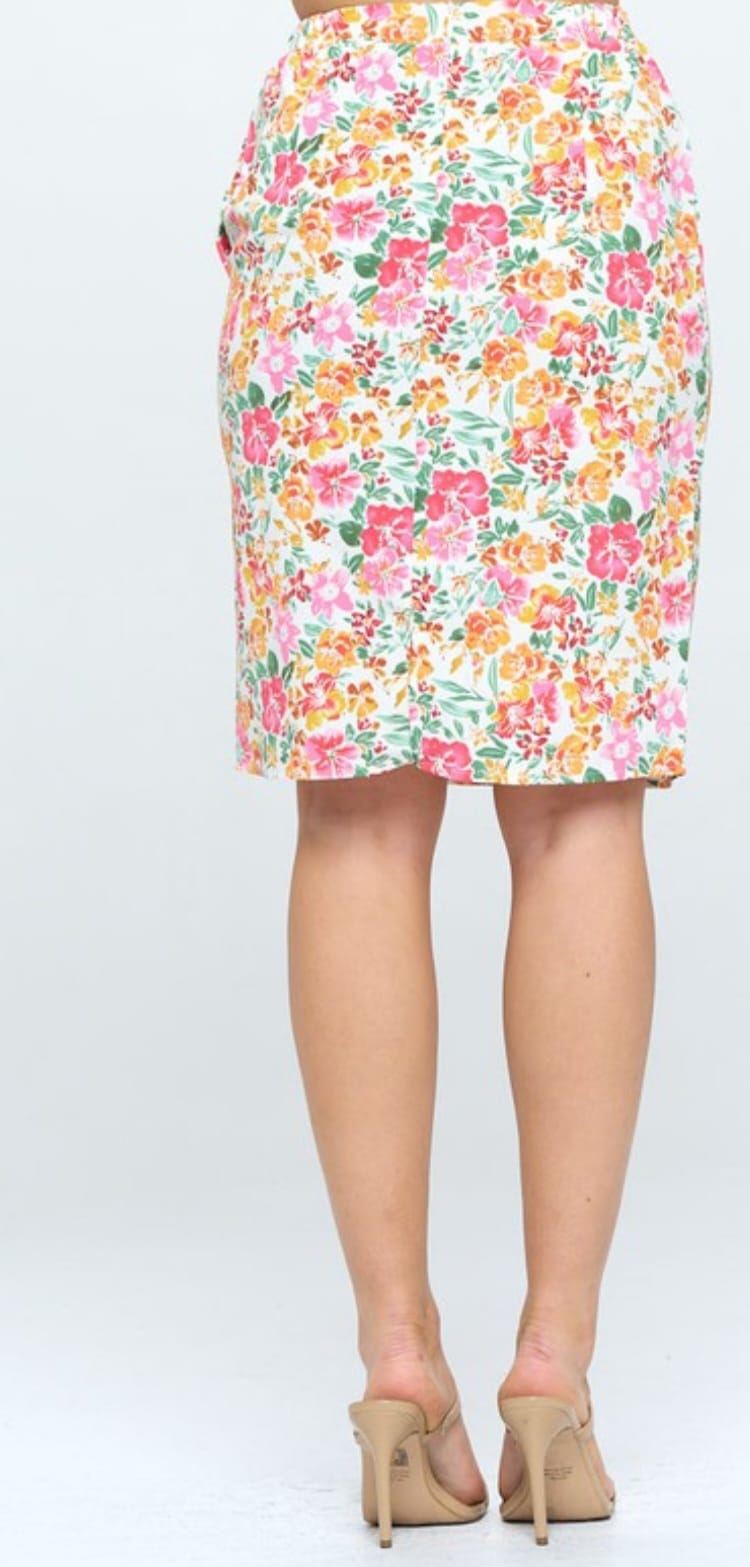 Women's Floral Knee-length Skirt - Lookeble