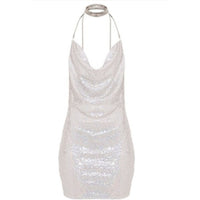 Women's Open Back Sequin Mini Dress - Lookeble