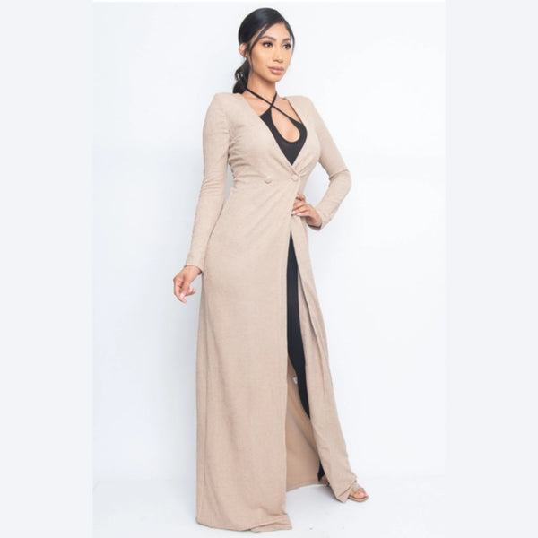 Women's Mocha Long Cardigan Duster - Lookeble