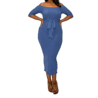 Women's Plus Size Off Shoulder Bodycon Maxi Dress - Lookeble