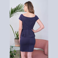 Women's Bodycon Navy Blue Dress - Lookeble 