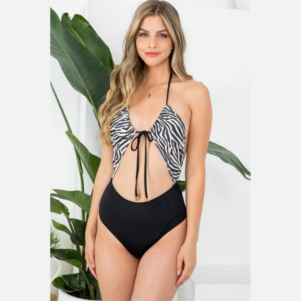 Lookeble's Zebra Print Sexy One-piece Swimsuit - Lookeble