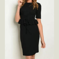 Black Pelpum Dress - Lookeble