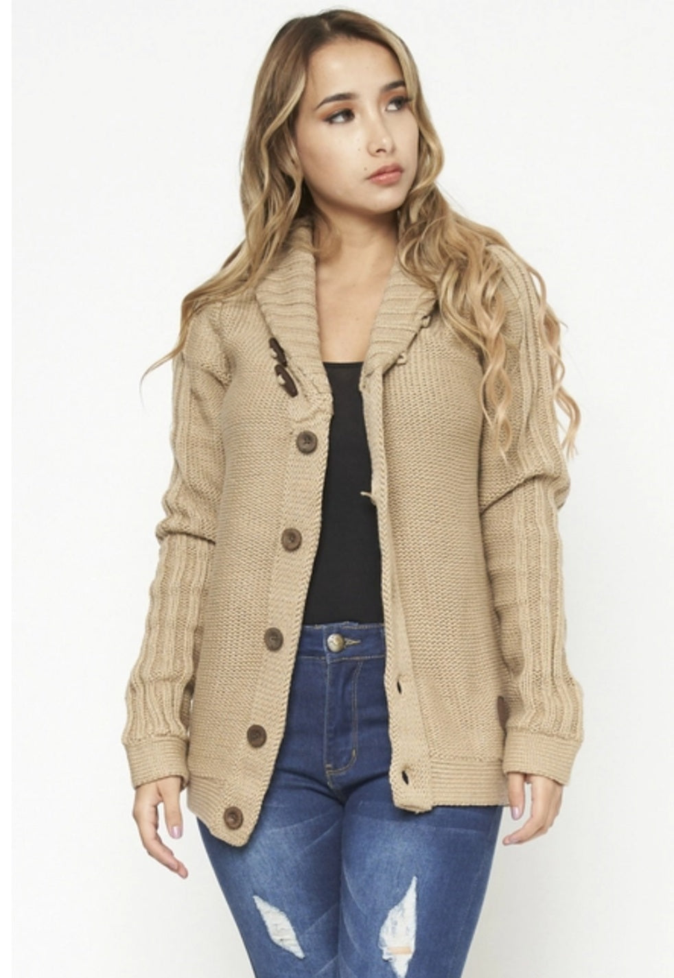 Women's Heavy Knit Cardigan Sweater - Lookeble