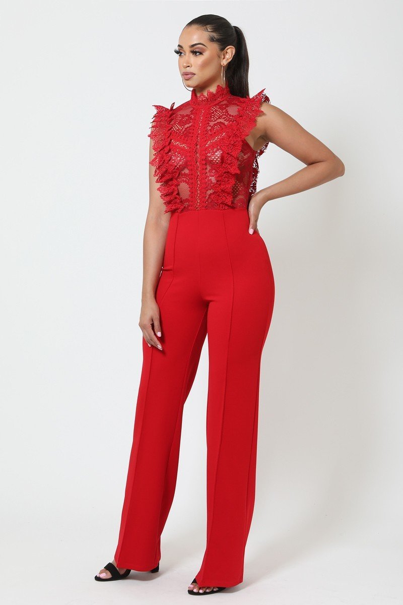 Women's Crochet Detail Jumpsuit