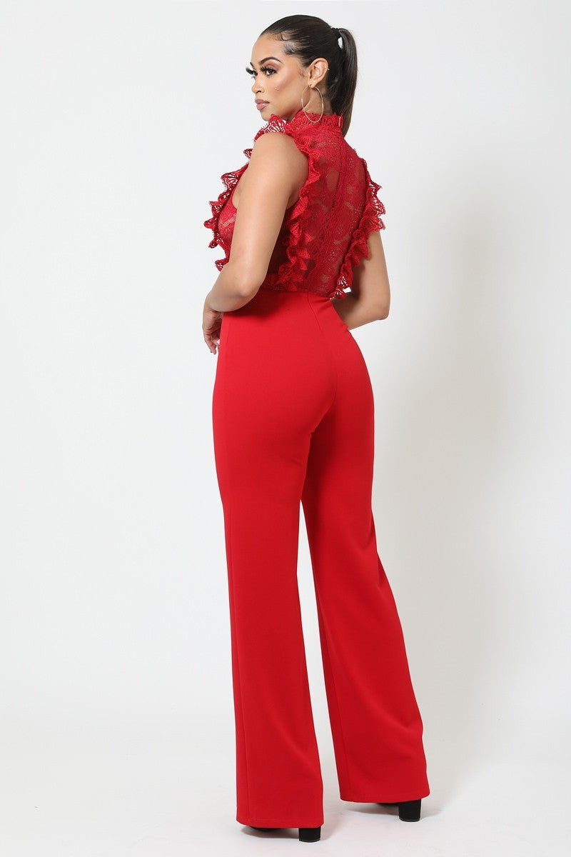 Women's Crochet Detail Jumpsuit